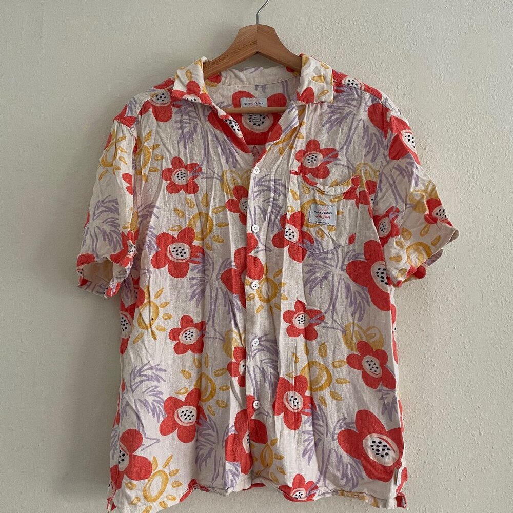 Banks Journal Floral Patterned Collar Shirt, Size S